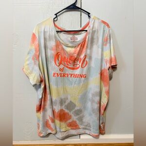 Secret Treasures Queen of Everything Graphic Tee XL | Tie Dye Lounge Pajama Top